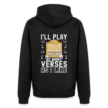 Orgel Organist Orgelspieler - Unisex Premium Bio Zip Hoodie - Schwarz - Hinten - Nico (187cm)