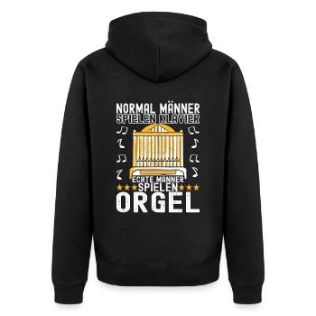 Orgel Organist Orgelspieler - Unisex Premium Bio Zip Hoodie - Schwarz - Hinten - Nico (187cm)