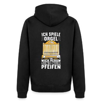 Orgel Organist Orgelspieler - Unisex Premium Bio Zip Hoodie - Schwarz - Hinten - Nico (187cm)
