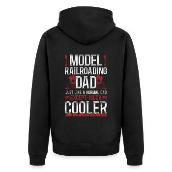 Steam Train Driver Trainspotting - Unisex Premium Bio Zip Hoodie - Schwarz - Hinten - Nico (187cm)
