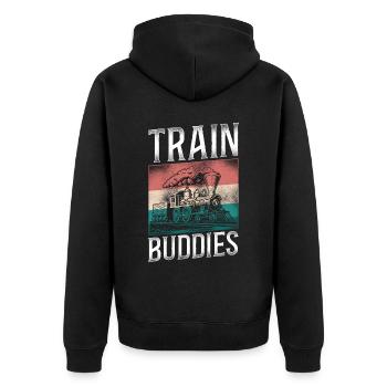 Conducteur de train à vapeur Trainspotting - Veste à capuche bio Premium Unisexe - noir - Dos - Nico (187cm)
