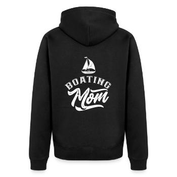 Bootfahrende Mutter Bootfahren Boot Schiff Yacht - Unisex Premium Bio Zip Hoodie - Schwarz - Hinten - Nico (187cm)