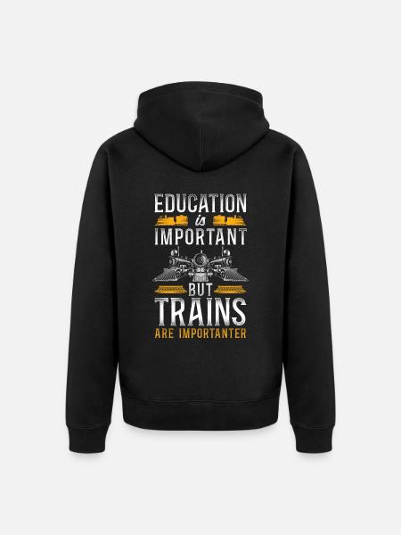 Steam Train Driver Trainspotting - Unisex Premium Organic Zip Hoodie - black