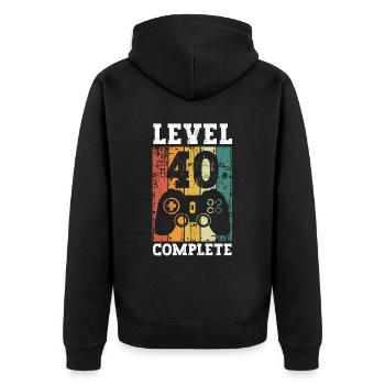 Il y a 40 ans, j’étais le 40 le plus rapide. - Veste à capuche bio Premium Unisexe - noir - Dos - Nico (187cm)