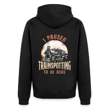 Conducteur de train à vapeur Trainspotting - Veste à capuche bio Premium Unisexe - noir - Dos - Nico (187cm)