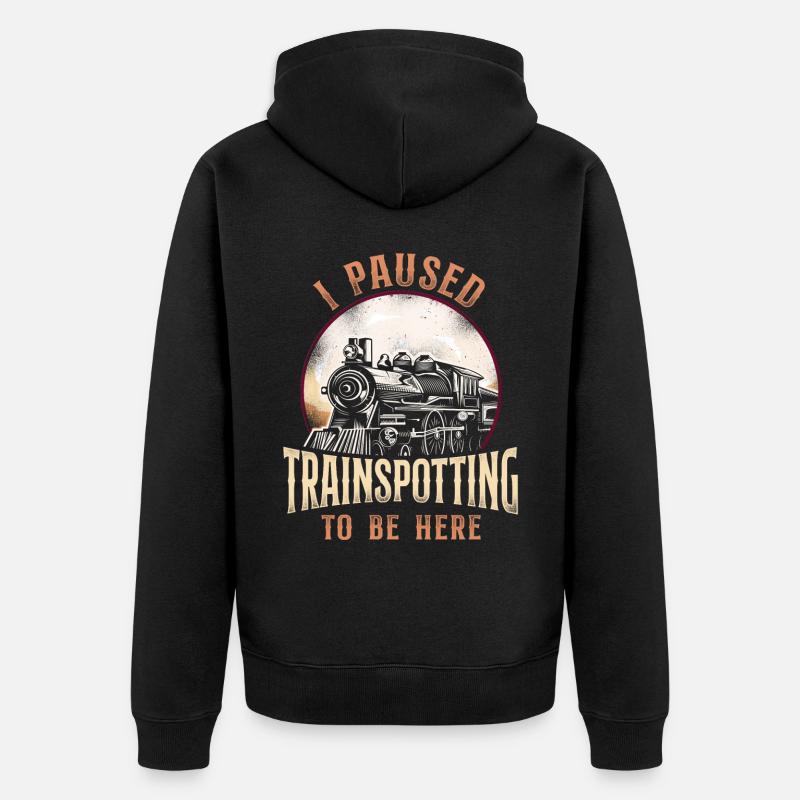 Steam Train Driver Trainspotting - Unisex Premium Bio Zip Hoodie - Schwarz