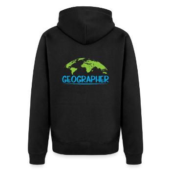 Géographie Géographie Profession Étudiant en géographie - Veste à capuche bio Premium Unisexe - noir - Dos - Nico (187cm)