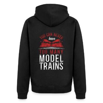 Steam Train Driver Trainspotting - Unisex Premium Bio Zip Hoodie - Schwarz - Hinten - Nico (187cm)