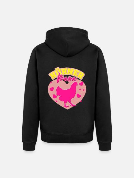 Huhn Hühner Mama - Unisex Premium Bio Zip Hoodie - Schwarz