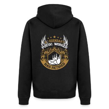 Un facteur légendaire est à la retraite - Veste à capuche bio Premium Unisexe - noir - Dos - Nico (187cm)