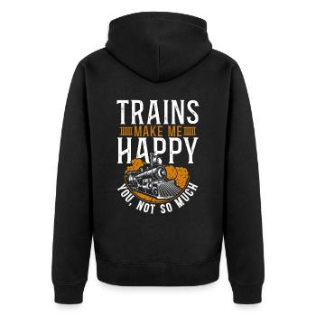 Conducteur de train à vapeur Trainspotting - Veste à capuche bio Premium Unisexe - noir - Dos - Nico (187cm)