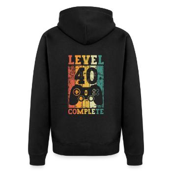 Il y a 40 ans, j’étais le 40 le plus rapide. - Veste à capuche bio Premium Unisexe - noir - Dos - Nico (187cm)