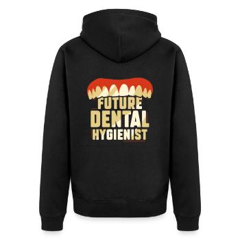 Future équipe d’hygiénistes dentaires Hygiène dentaire - Veste à capuche bio Premium Unisexe - noir - Dos - Nico (187cm)