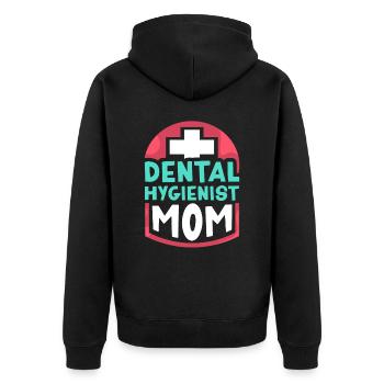 Hygiéniste dentaire Mama Dentiste Hygiéniste dentaire - Veste à capuche bio Premium Unisexe - noir - Dos - Nico (187cm)