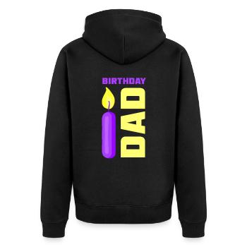 Anniversaire Papa Party Papa Père - Veste à capuche bio Premium Unisexe - noir - Dos - Nico (187cm)