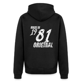Fait En 1981 Année de naissance 1981 Anniversaire Femmes - Veste à capuche bio Premium Unisexe - noir - Dos - Nico (187cm)