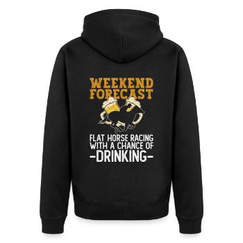 Cavalier d’équitation de course de chevaux plat - Veste à capuche bio Premium Unisexe - noir - Dos - Nico (187cm)