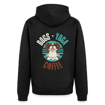 Chiens Yoga Café Yoga Cadeau - Veste à capuche bio Premium Unisexe - noir - Dos - Nico (187cm)