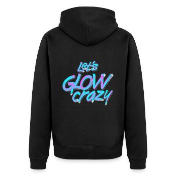 Lets Glow Crazy Festival EDM Music - Unisex Premium Organic Zip Hoodie - black - Back - Nico (187cm)