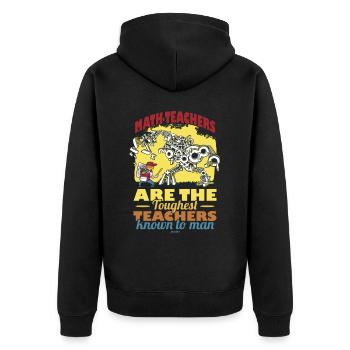 Mathematics - Unisex Premium Organic Zip Hoodie - black - Back - Nico (187cm)