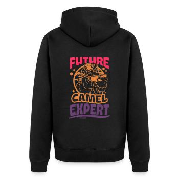 Future Camel Expert - Unisex Premium Bio Zip Hoodie - Schwarz - Hinten - Nico (187cm)