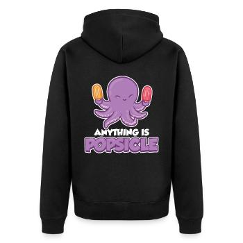 Anything Is Popsicle Eis Geschenk - Unisex Premium Bio Zip Hoodie - Schwarz - Hinten - Nico (187cm)