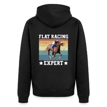 Expert pour les courses de plat - Horse Racing Equestrian - Veste à capuche bio Premium Unisexe - noir - Dos - Nico (187cm)