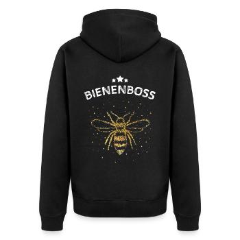 Bienenboss Bienen Honigbiene Imkerei Bienenzucht - Unisex Premium Bio Zip Hoodie - Schwarz - Hinten - Nico (187cm)