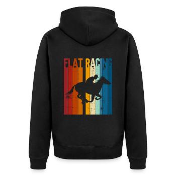 Course de plat - Courses de chevaux Cavaliers d’équitation - Veste à capuche bio Premium Unisexe - noir - Dos - Nico (187cm)