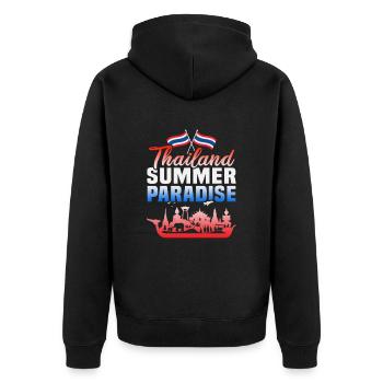 Thailand Strandurlaub am Meer Design Strandmotiv - Unisex Premium Bio Zip Hoodie - Schwarz - Hinten - Nico (187cm)