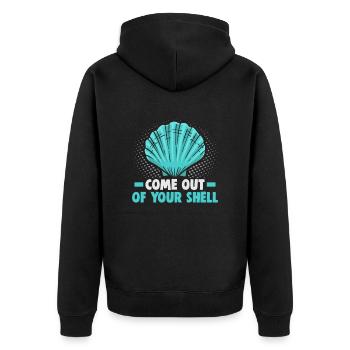 Strandurlaub am Meer Design Strandmotiv - Unisex Premium Bio Zip Hoodie - Schwarz - Hinten - Nico (187cm)