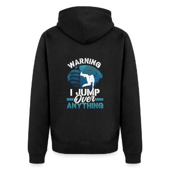 Run Jump Flip Freerunning Acrobatic Parkour - Unisex Premium Organic Zip Hoodie - black - Back - Nico (187cm)