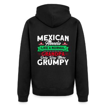 Mexiko Mexikanische Wurzeln Geschenk - Unisex Premium Bio Zip Hoodie - Schwarz - Hinten - Nico (187cm)