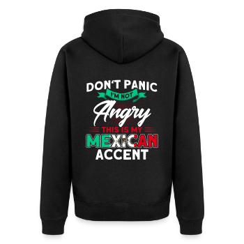 Mexiko Mexikanische Wurzeln Geschenk - Unisex Premium Bio Zip Hoodie - Schwarz - Hinten - Nico (187cm)