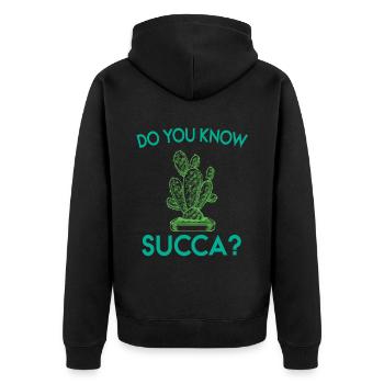 Kennen Sie Succa Grünpflanze Kakteenliebhaber - Unisex Premium Bio Zip Hoodie - Schwarz - Hinten - Nico (187cm)