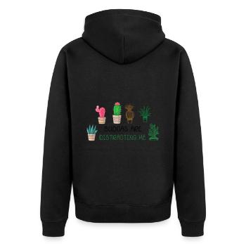Sukkulenten Lenken Mich Ab Pflanze Hobby Botanisch - Unisex Premium Bio Zip Hoodie - Schwarz - Hinten - Nico (187cm)