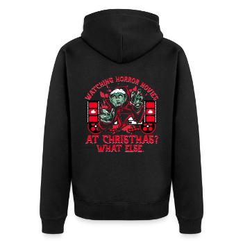 Regarder des films d’horreur à Noël Quoi d’autre - Veste à capuche bio Premium Unisexe - noir - Dos - Nico (187cm)