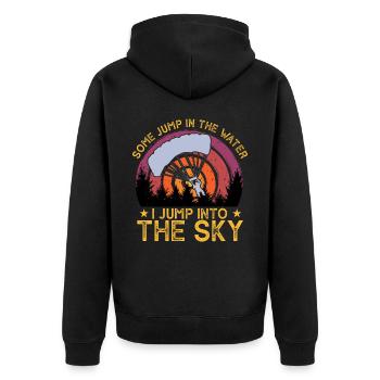 Some Jump In The Water I Jump Into The Sky - Unisex Premium Organic Zip Hoodie - black - Back - Nico (187cm)
