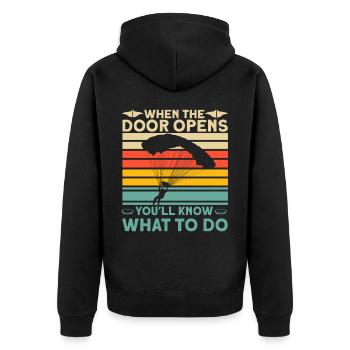 Dad and Son True Friendship for Eternity - Unisex Premium Organic Zip Hoodie - black - Back - Nico (187cm)