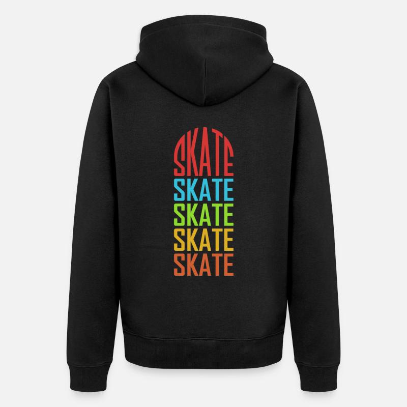 Skateboarder Skateboard Skate Pattern - Veste à capuche bio Premium Unisexe - noir