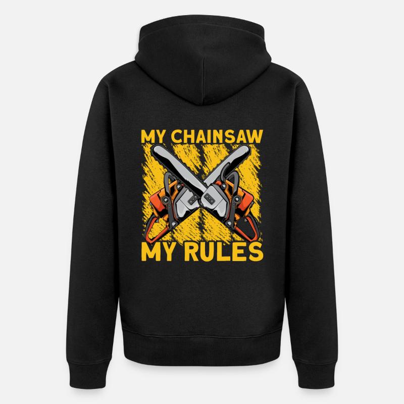 My Chainsaw My Rules - Unisex Premium Bio Zip Hoodie - Schwarz