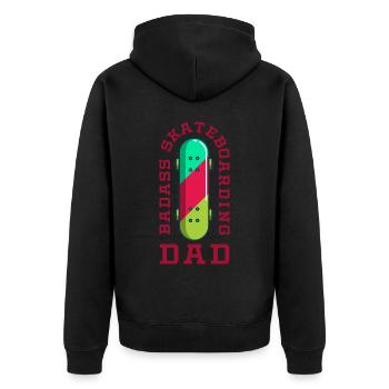 Skateboard Badass Skateboard Papa - Veste à capuche bio Premium Unisexe - noir - Dos - Nico (187cm)