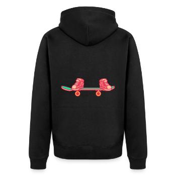 Skateboarder Sneaker Sur Skateboard - Veste à capuche bio Premium Unisexe - noir - Dos - Nico (187cm)