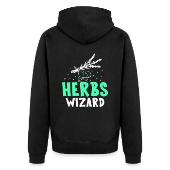 Herbs Magician Herb Herbology Herb Garden - Unisex Premium Organic Zip Hoodie - black - Back - Nico (187cm)