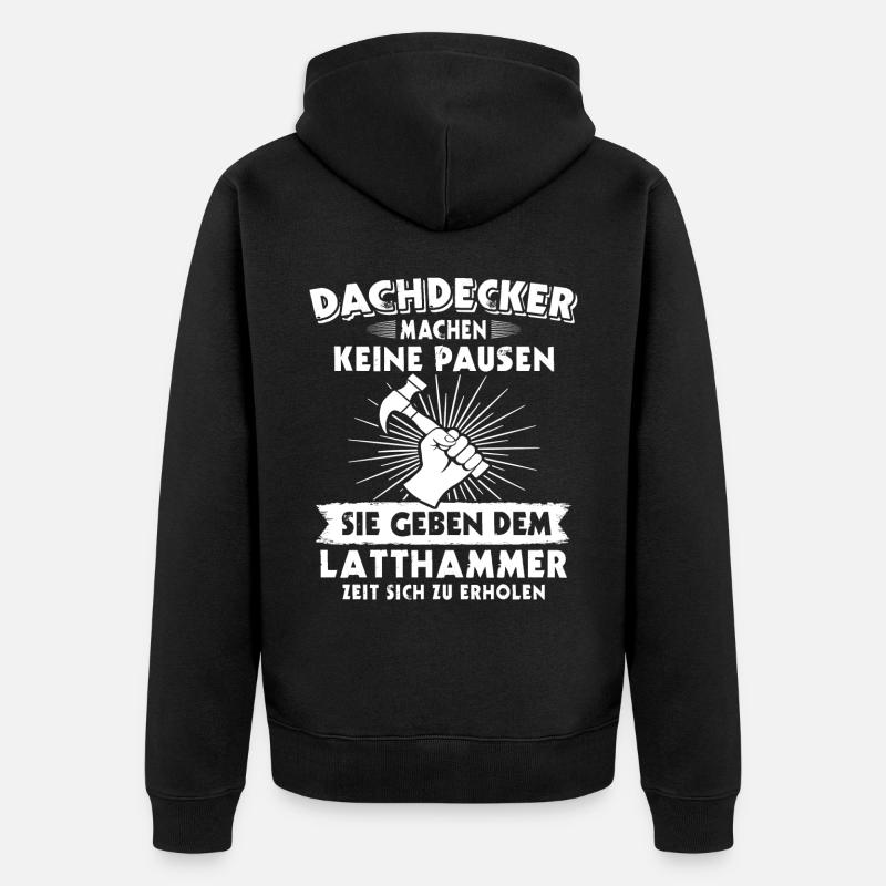 Dachdecker Dachdecken - Unisex Premium Bio Zip Hoodie - Schwarz