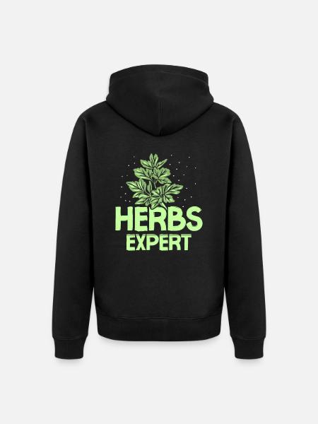 Kräuterexperte Kräuter Kräutergarten Kraut - Unisex Premium Bio Zip Hoodie - Schwarz