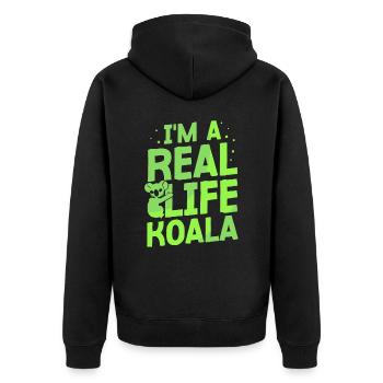 I Am A Real Koala Sweet Animal Koalas Koala Bear - Unisex Premium Organic Zip Hoodie - black - Back - Nico (187cm)