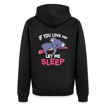 Si tu m’aimes, laisse-moi dormir animal Koala - Veste à capuche bio Premium Unisexe - noir - Dos - Nico (187cm)