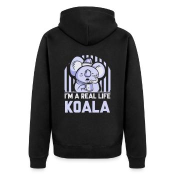I Am A Real Koala Sweet Koala Bear Koalas Animal - Unisex Premium Organic Zip Hoodie - black - Back - Nico (187cm)