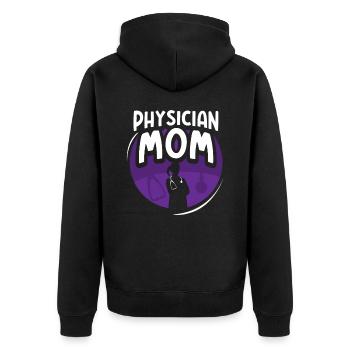 Arzt Mutter Mediziner Medizin Doktor Beruf - Unisex Premium Bio Zip Hoodie - Schwarz - Hinten - Nico (187cm)
